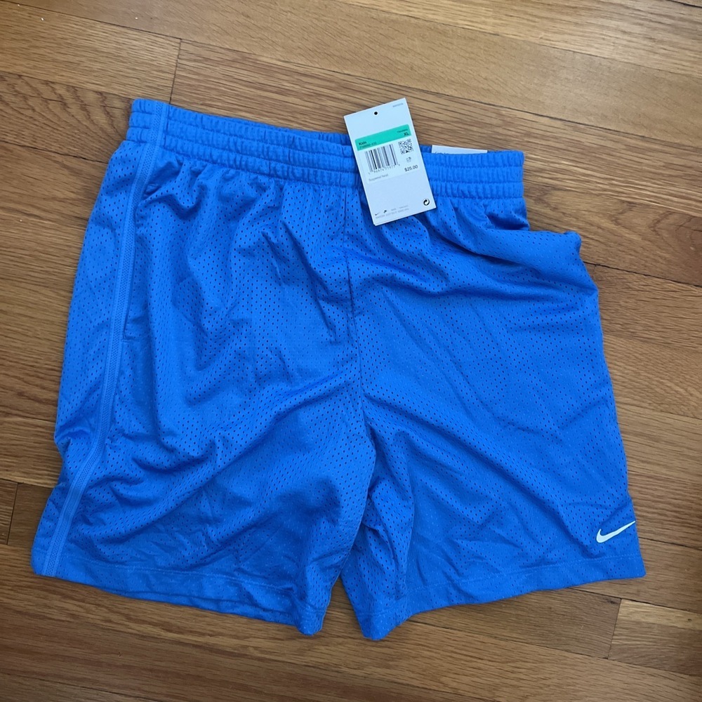 Nike Dri-FIT‎ Mesh Training Shorts Kids XL Blue FN8692-435 NEW